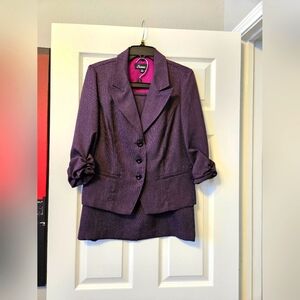 Women's Purple Blazer and Skirt Set